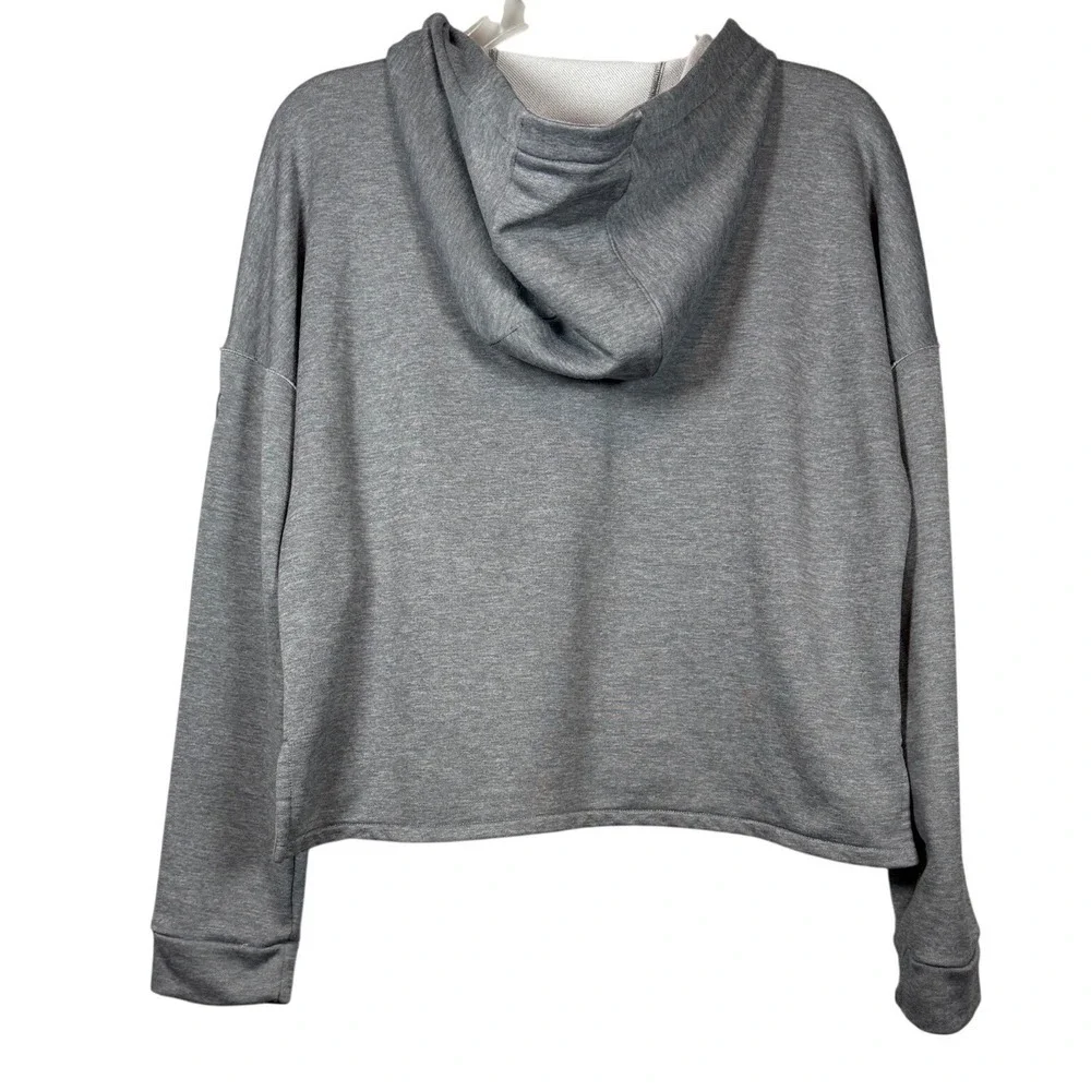 Under Armour Womens Iron Digger Lace Up Hoodie Grey Loose Fit Cropped Medium